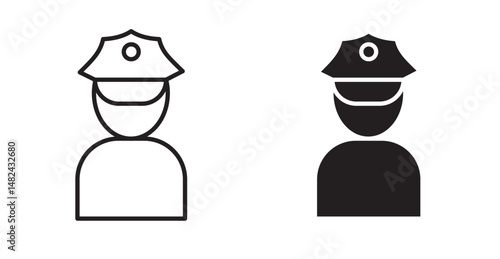 Police icon set flat style. Vector illustration collection.