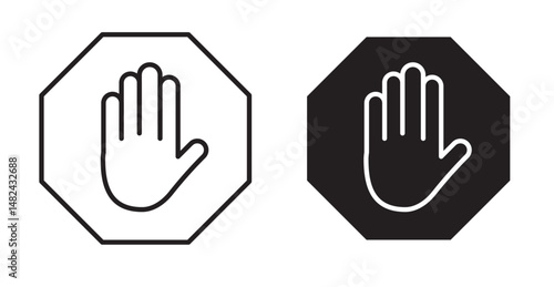 Stop icon set flat style. Vector illustration collection.