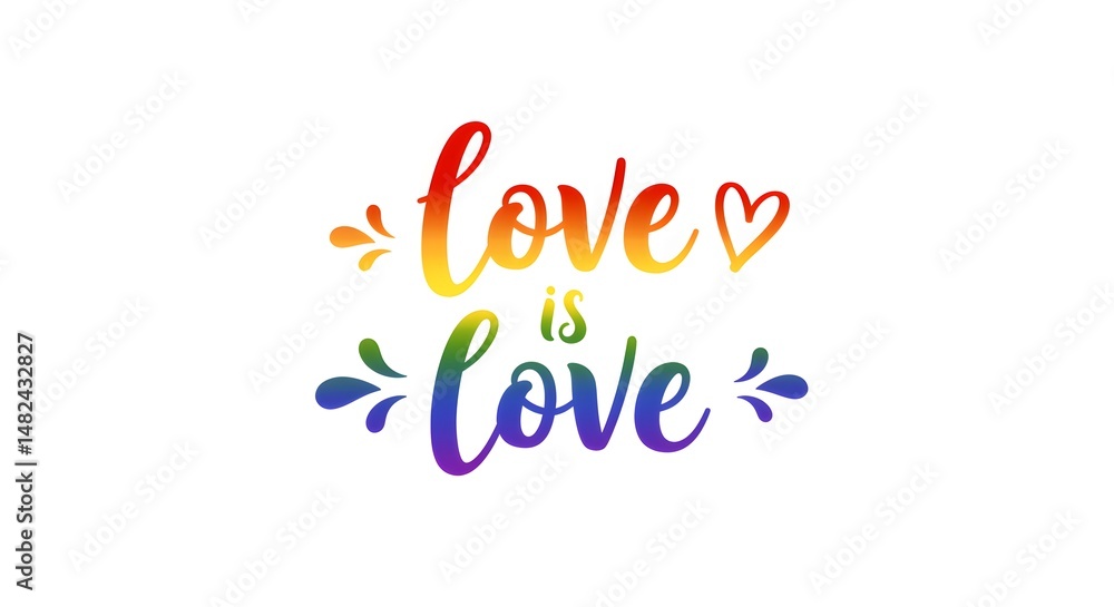 Celebrating Love Rainbow Text Message with Heart Celebrating Love Rainbow Text Message with Heart