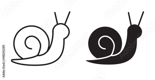 Snail icon set flat style. Vector illustration collection.