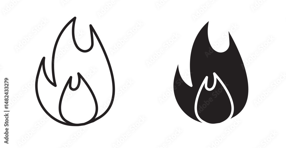 Fire icon set flat style. Vector illustration collection. Fire icon set flat style. Vector illustration collection.