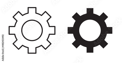 Settings button icon set flat style. Vector illustration collection.