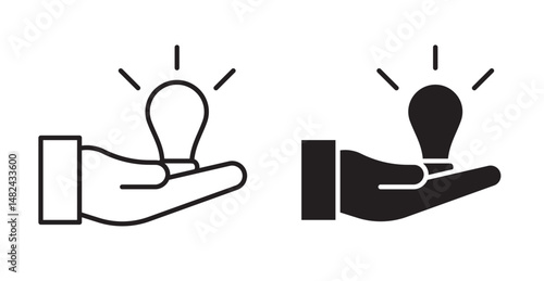 Solution icon set flat style. Vector illustration collection.