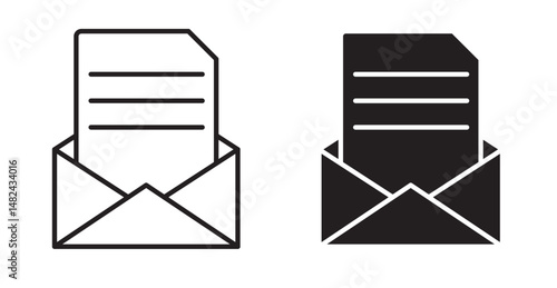 Newsletter icon set flat style. Vector illustration collection.