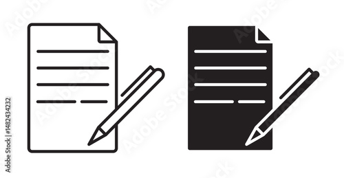 Writing icon set flat style. Vector illustration collection.