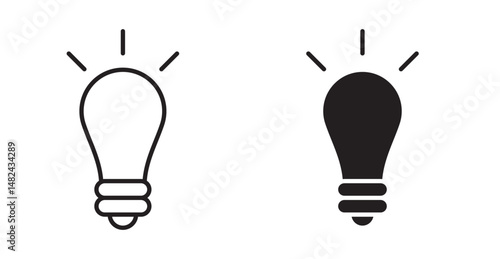 Idea icon set flat style. Vector illustration collection.