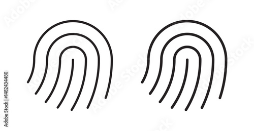 Fingerprint icon set flat style. Vector illustration collection.