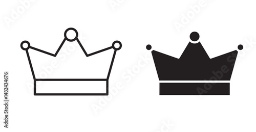 Crown icon set flat style. Vector illustration collection.
