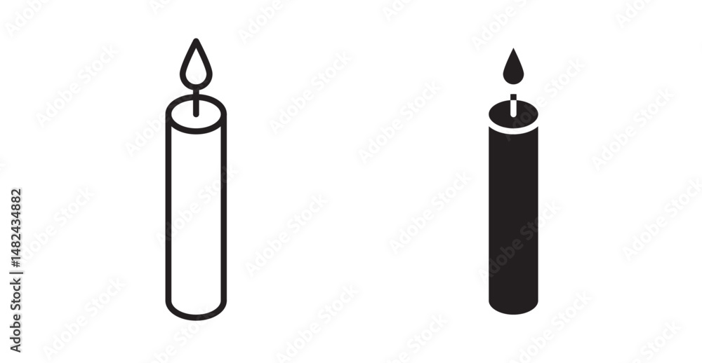 Candle icon set flat style. Vector illustration collection. Candle icon set flat style. Vector illustration collection.