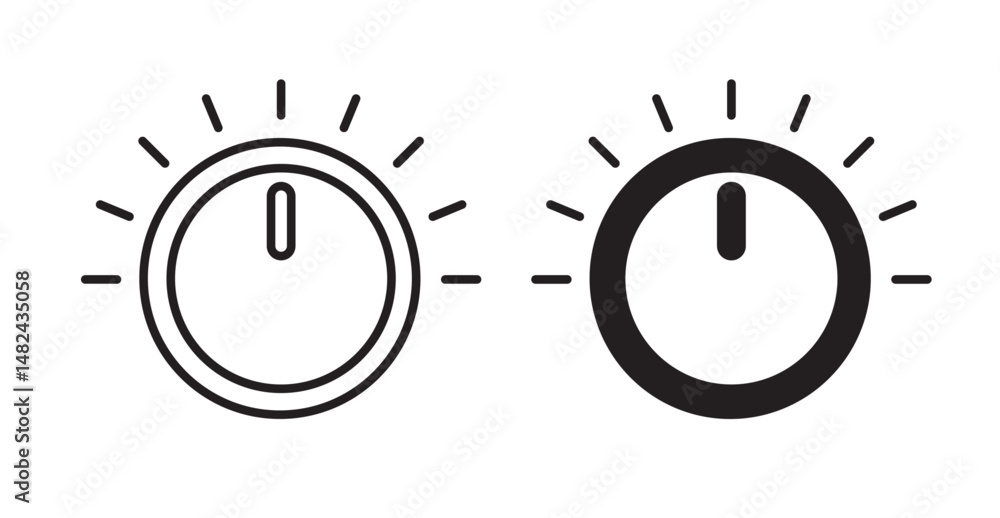 Obraz premium Knob icon set flat style. Vector illustration collection.