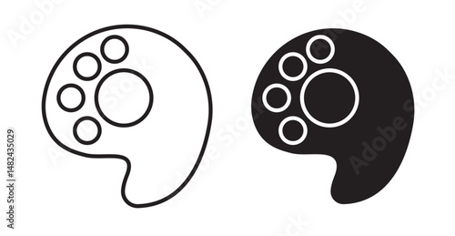 Palette icon set flat style. Vector illustration collection.