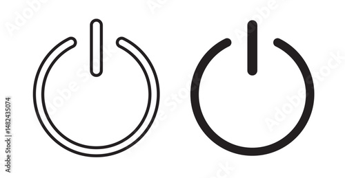 Power button icon set flat style. Vector illustration collection.