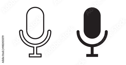Microphone icon set flat style. Vector illustration collection.