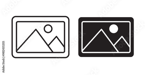 Picture icon set flat style. Vector illustration collection.