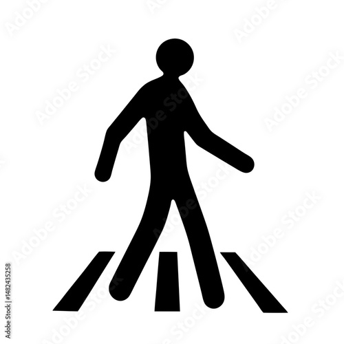 Pedestrian Crossing Symbol Represents Safety, Legality, and Designated Walking Area