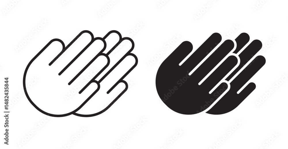 Clap icon set flat style. Vector illustration collection. Clap icon set flat style. Vector illustration collection.