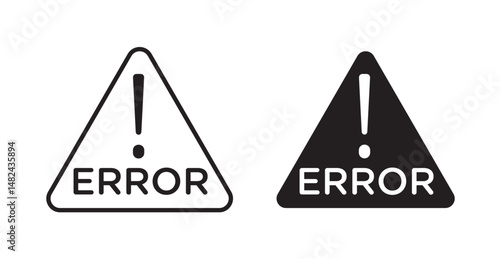 Error icon set flat style. Vector illustration collection.