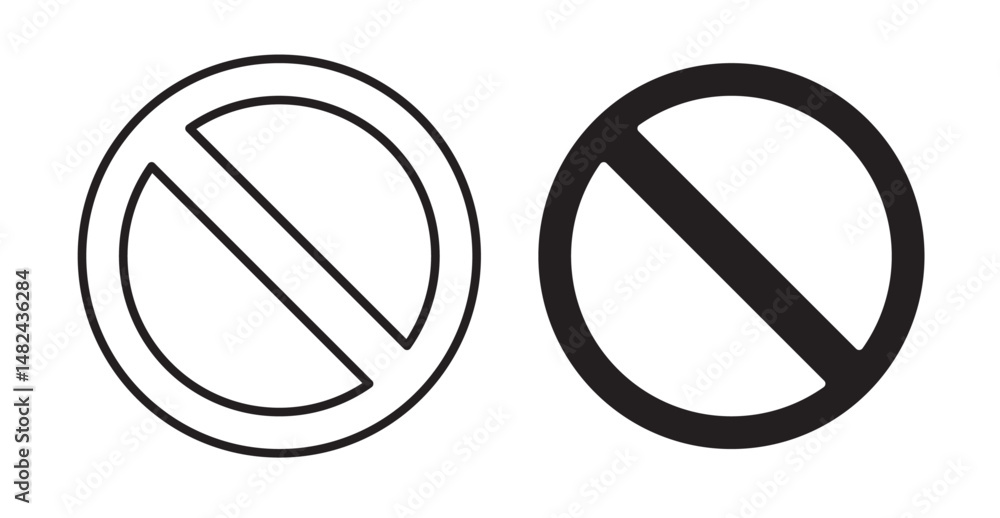 Blocked icon set flat style. Vector illustration collection. Blocked icon set flat style. Vector illustration collection.
