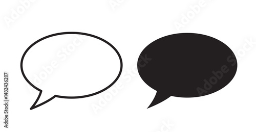 Speech bubble icon set flat style. Vector illustration collection.
