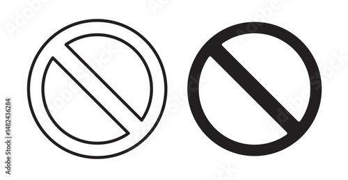 Blocked icon set flat style. Vector illustration collection.