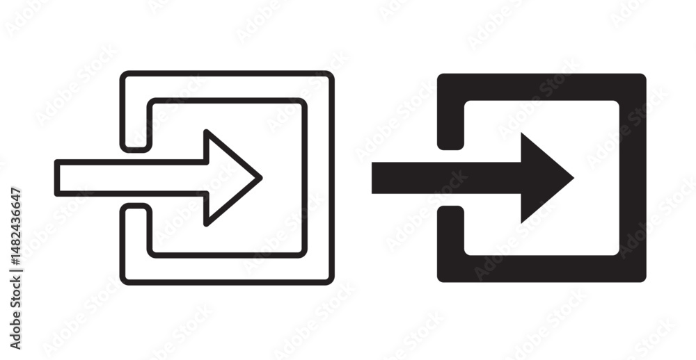 Log in icon set flat style. Vector illustration collection. Log in icon set flat style. Vector illustration collection.