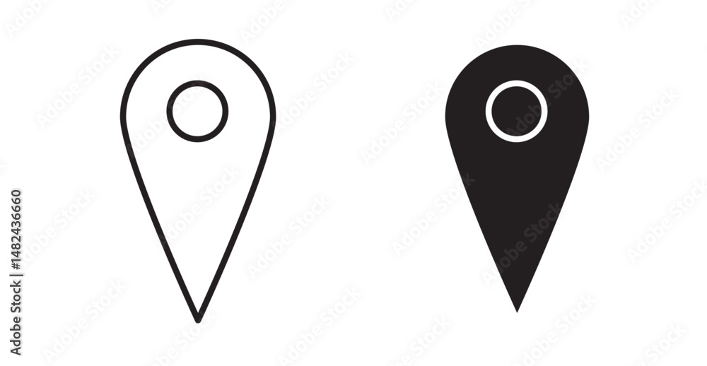 Location pin icon set flat style. Vector illustration collection. Location pin icon set flat style. Vector illustration collection.