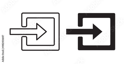 Log in icon set flat style. Vector illustration collection.