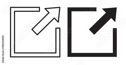 External link icon set flat style. Vector illustration collection.
