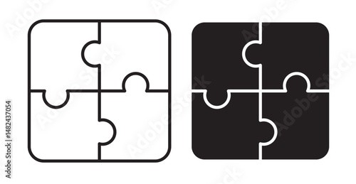Puzzle piece icon set flat style. Vector illustration collection.