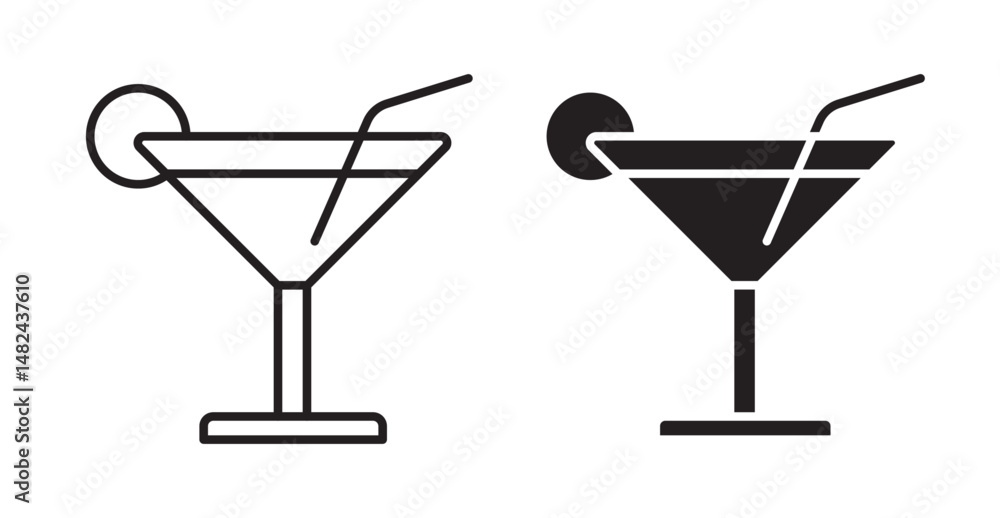 Cocktail icon set flat style. Vector illustration collection. Cocktail icon set flat style. Vector illustration collection.