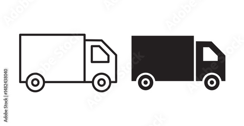 Truck icon set flat style. Vector illustration collection.