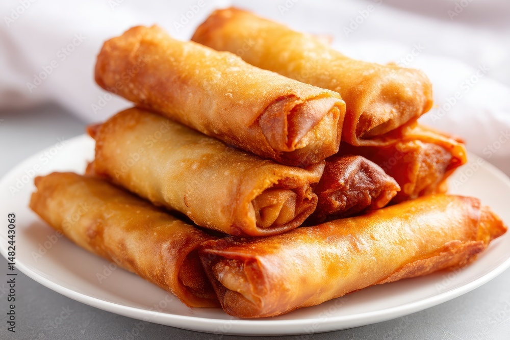 Golden Fried Spring Rolls: A Delicious Stack of Crispy, Savory Delights Golden Fried Spring Rolls: A Delicious Stack of Crispy, Savory Delights