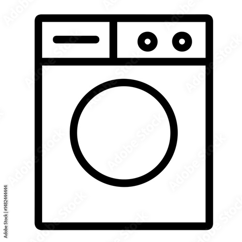 Washing machine icon on white background vector
Vector icon household items home