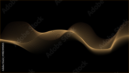 Modern gold wave pattern with a sleek flow.
Artistic golden lines forming a wave effect.