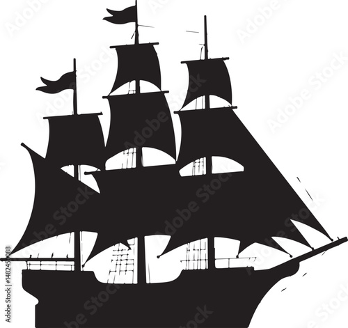 Sailing Ship on Ocean Waves Silhouette

Vintage Pirate Ship Vector Design

Modern Cargo Ship Silhouette Art

Navy Warship at Sea Silhouette Scene

Cruise Ship Under Sunset Vector