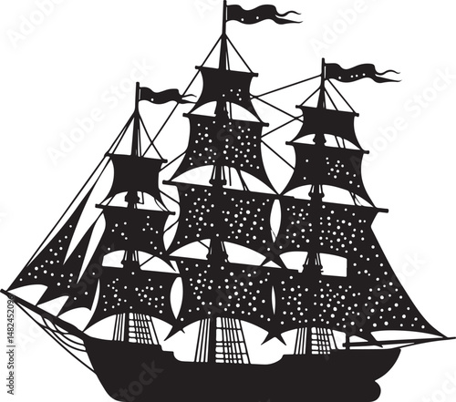 Sailing Ship on Ocean Waves Silhouette

Vintage Pirate Ship Vector Design

Modern Cargo Ship Silhouette Art

Navy Warship at Sea Silhouette Scene

Cruise Ship Under Sunset Vector