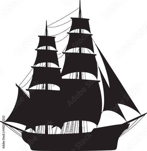 Sailing Ship on Ocean Waves Silhouette

Vintage Pirate Ship Vector Design

Modern Cargo Ship Silhouette Art

Navy Warship at Sea Silhouette Scene

Cruise Ship Under Sunset Vector