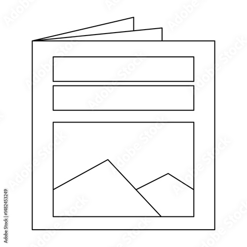 Brochure icon collection set. Flyer leaflet, catalogue, booklet, open book and other polygraphy vector illustration.