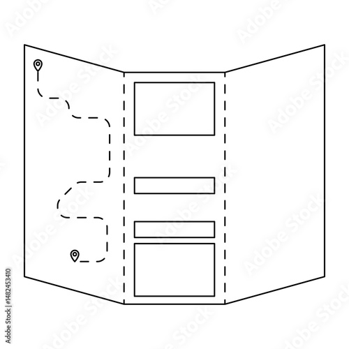 Brochure icon collection set. Flyer leaflet, catalogue, booklet, open book and other polygraphy vector illustration.