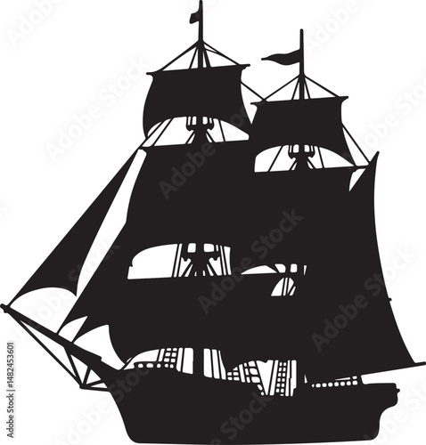 Sailing Ship on Ocean Waves Silhouette

Vintage Pirate Ship Vector Design

Modern Cargo Ship Silhouette Art

Navy Warship at Sea Silhouette Scene

Cruise Ship Under Sunset Vector