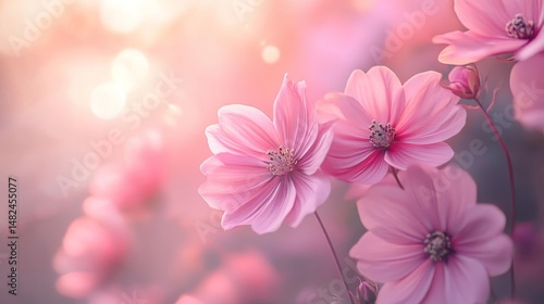 Wallpaper Mural A dreamy soft-focus floral background with pink hues  Torontodigital.ca