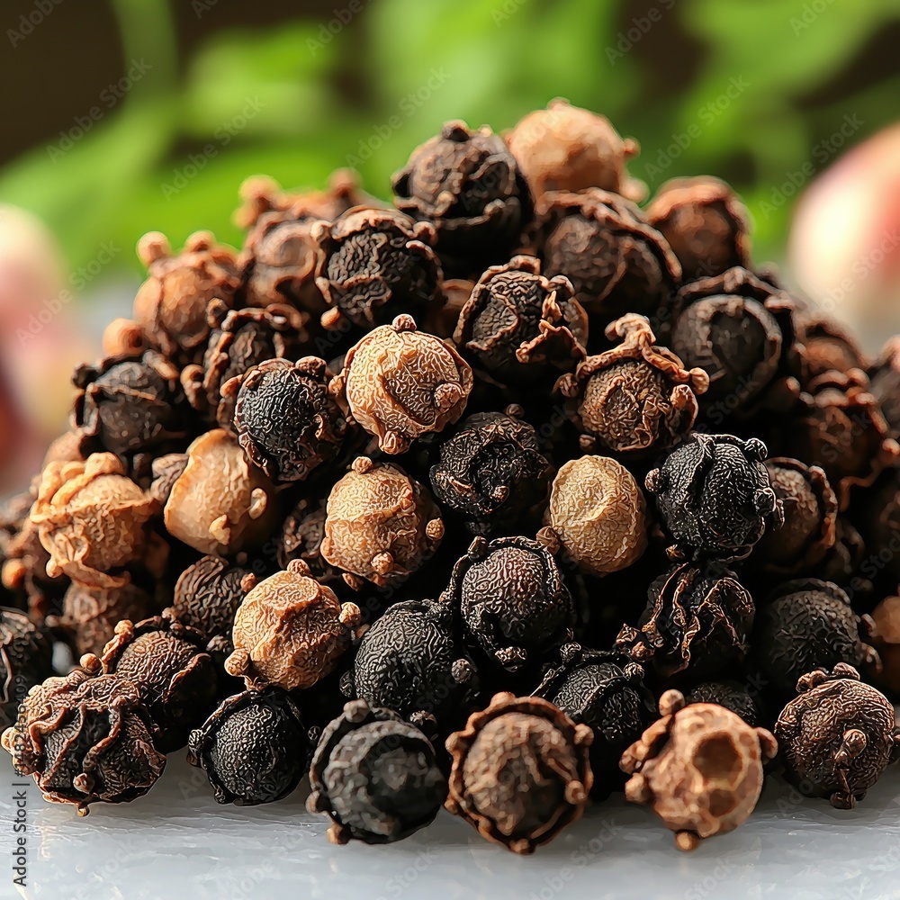 Obraz premium A diverse collection of peppercorns in various shades.
