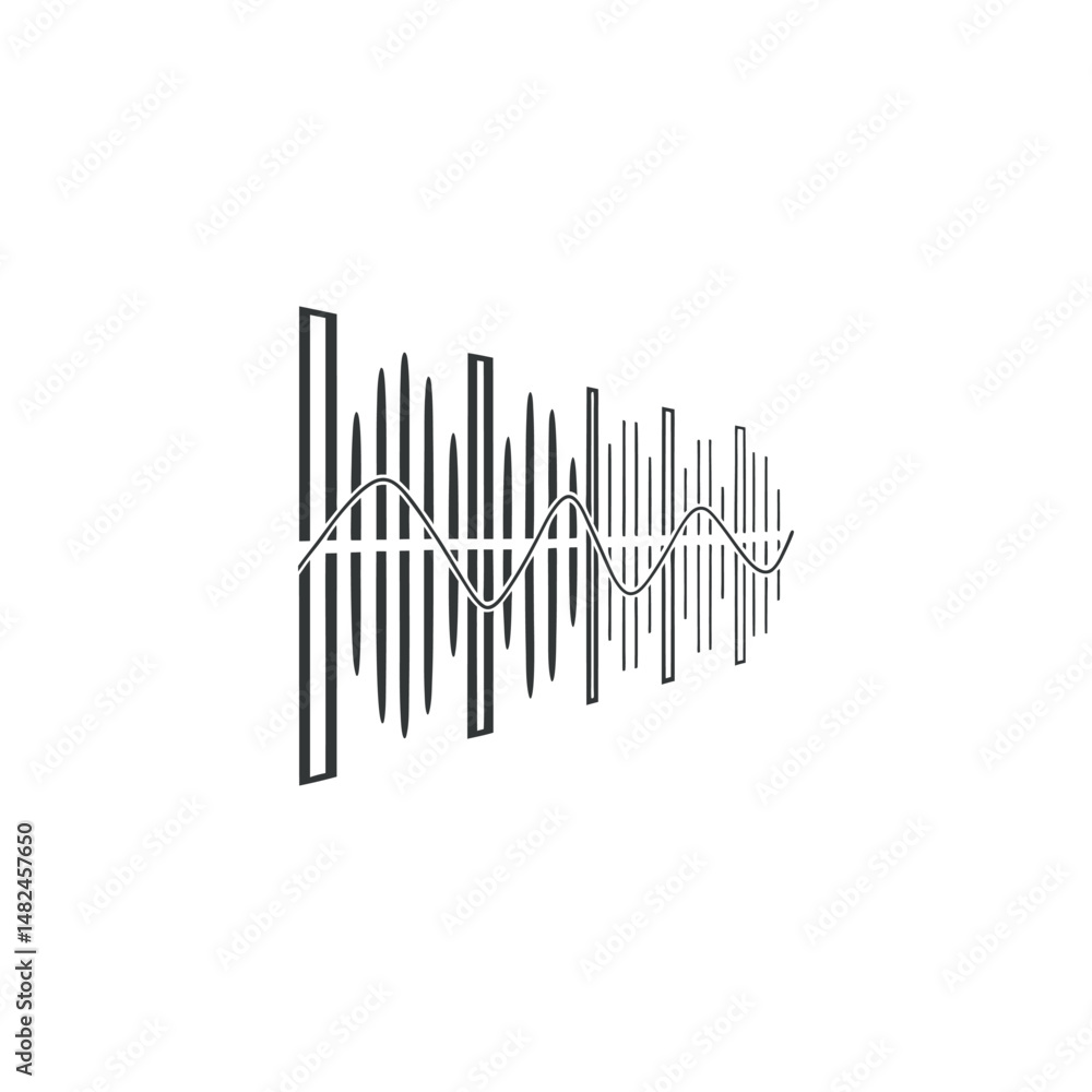 Audio wave vector bar code with reflection Audio wave vector bar code with reflection