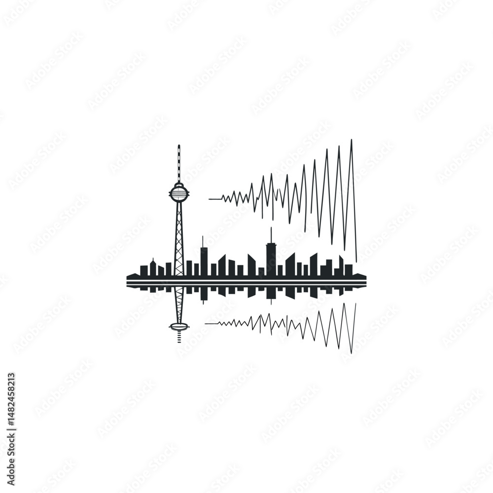 Fototapeta premium Wave vector illustration of an abstract background with copy space