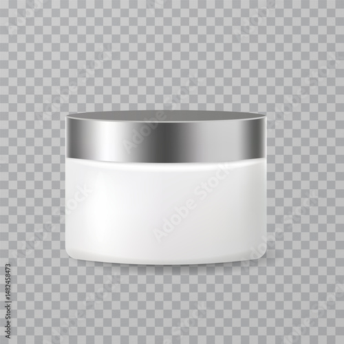 Realistic cosmetic jar packaging for skincare cream