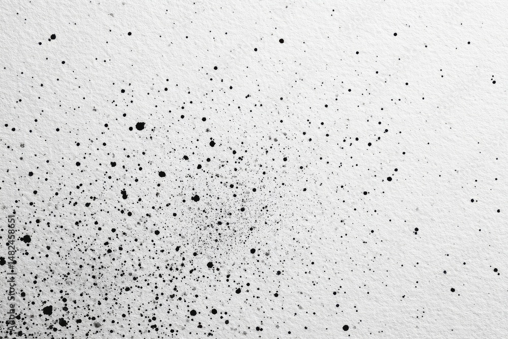 Abstract splatter texture on a white surface Abstract splatter texture on a white surface