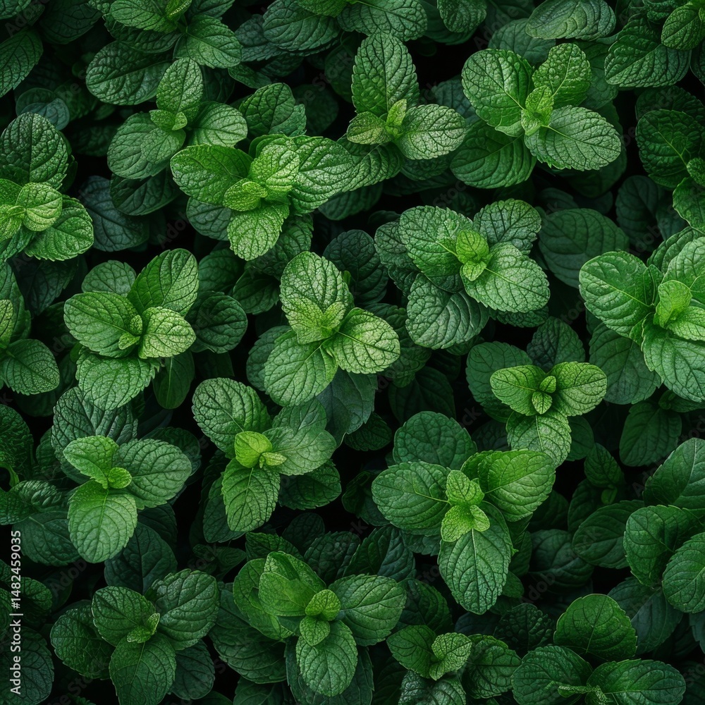 Many mint leaves texture background, fragrant spices pattern, Mentha piperita mockup, peppermint banner Many mint leaves texture background, fragrant spices pattern, Mentha piperita mockup, peppermint banner