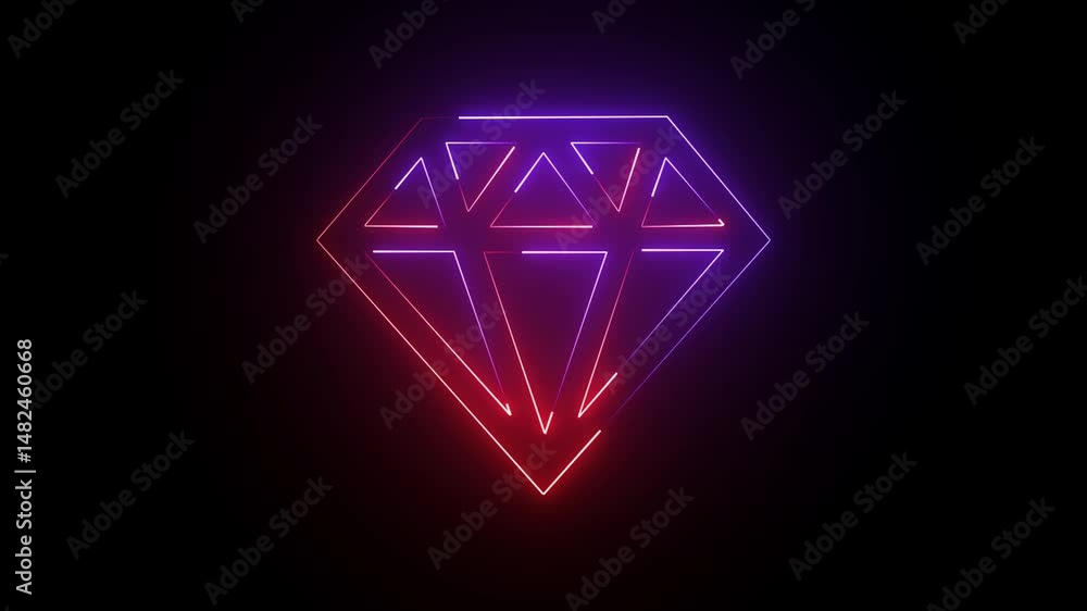 icon with a glowing neon effect on black background. 4k video motion graphic animation icon with a glowing neon effect on black background. 4k video motion graphic animation