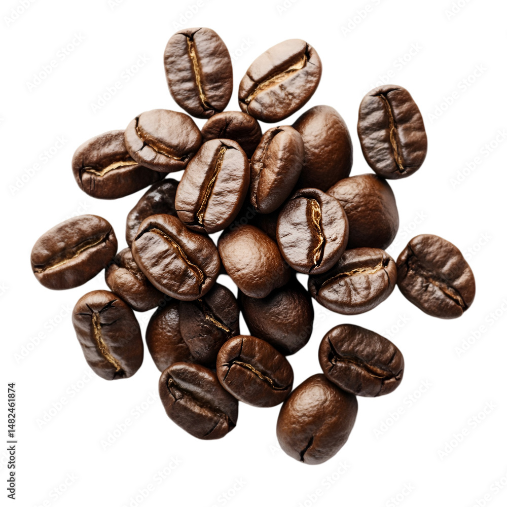 Aromatic Roasted Coffee Beans Close Up View Aromatic Roasted Coffee Beans Close Up View