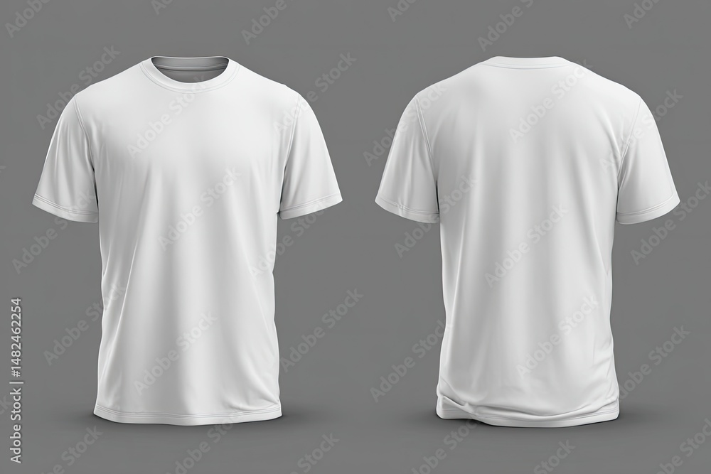 Blank white t-shirt, front and back views Blank white t-shirt, front and back views
